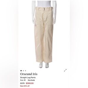 Orseund Iris Cream Straight Leg Pants
